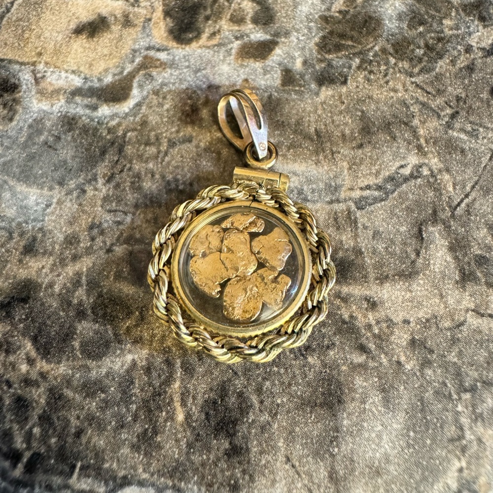 12K GF Pendant With 24K Nuggets